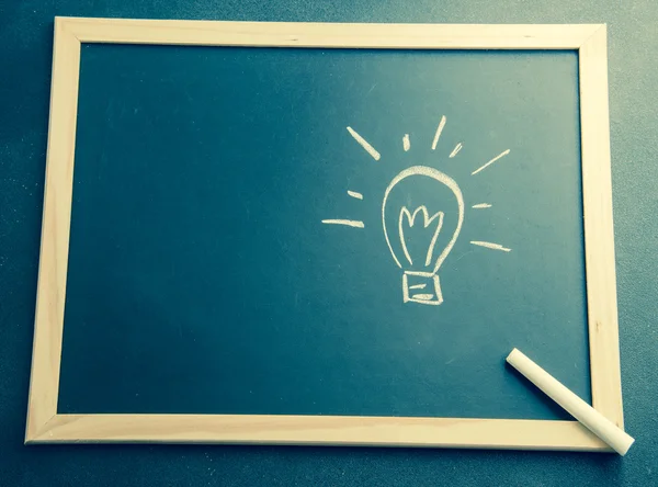 Draw Lamp Idea on Blackboard — Stock Photo, Image