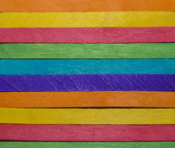 Colorful wooden stripe on horizontal — Stock Photo, Image