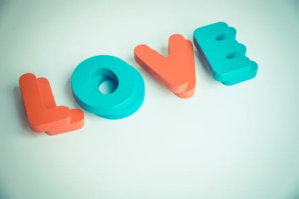 Double Wooden word LOVE on White background 2 — Stock Photo, Image