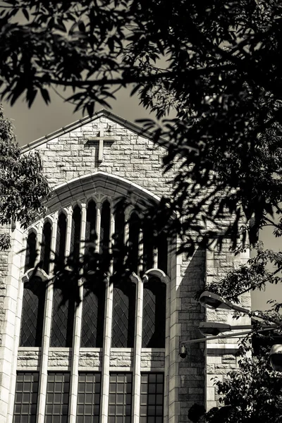 Antigua iglesia hermosa en estilo blanco y negro —  Fotos de Stock