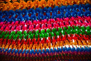 Güney Kore'de Lotus Fener festival için renkli kağıt fener