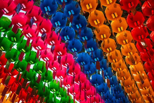 Lanterna de papel colorido para o festival de lanterna Lotus na Coreia do Sul — Fotografia de Stock