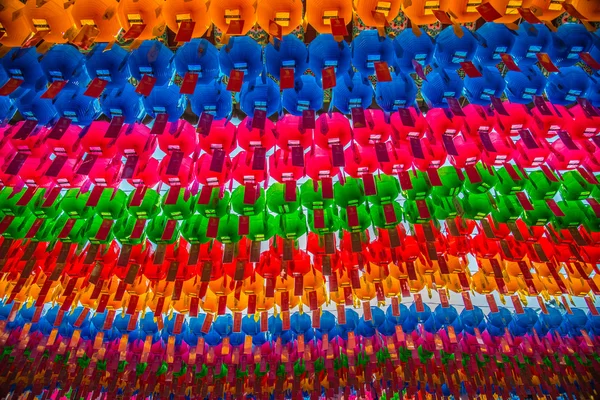Цветной бумажный фонарь для фестиваля фонарей Lotus в Южной Корее — стоковое фото
