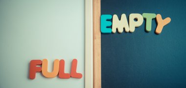 Ahşap word tam ve kara tahta ve vintage tarzı beyaz tahta üzerinde boş