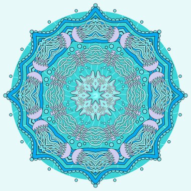 Deniz desen deniz yaşamı daire tasarım