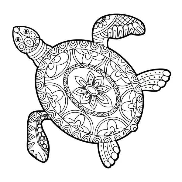 Żółw czarno-białe — Wektor stockowy