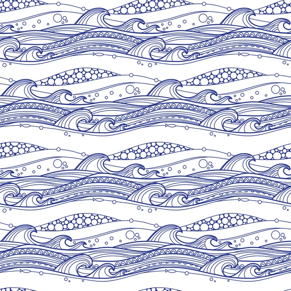 Sea wave seamless pattern — Stock Vector