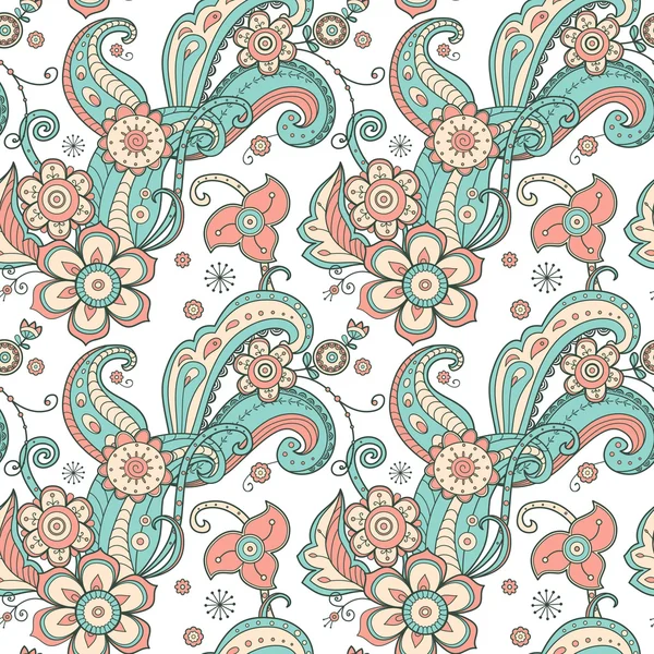 Doodle motif floral sans couture — Image vectorielle