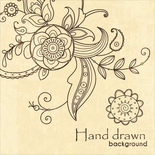 Mano disegnare sfondo floreale — Vettoriale Stock