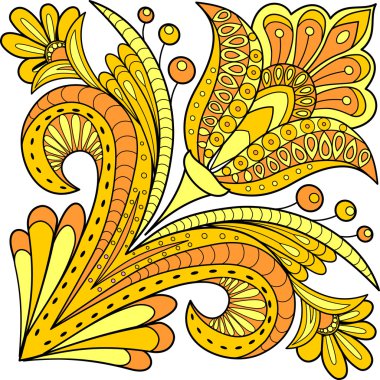 Dekoratif çiçek tasarım öğesi