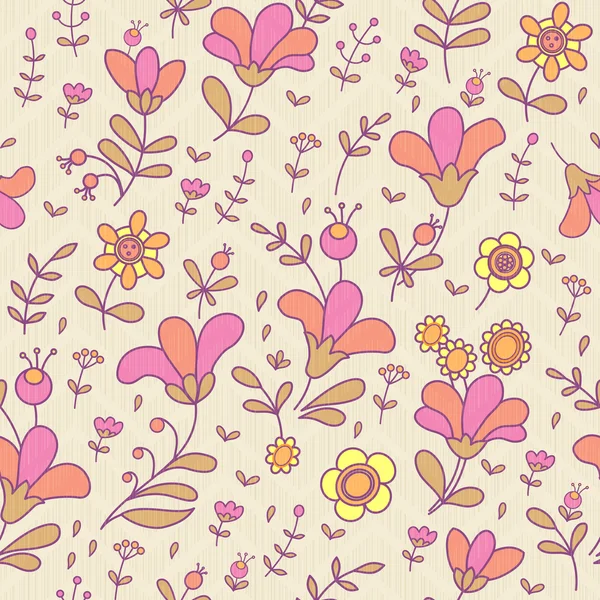 Patrón floral de tela — Vector de stock