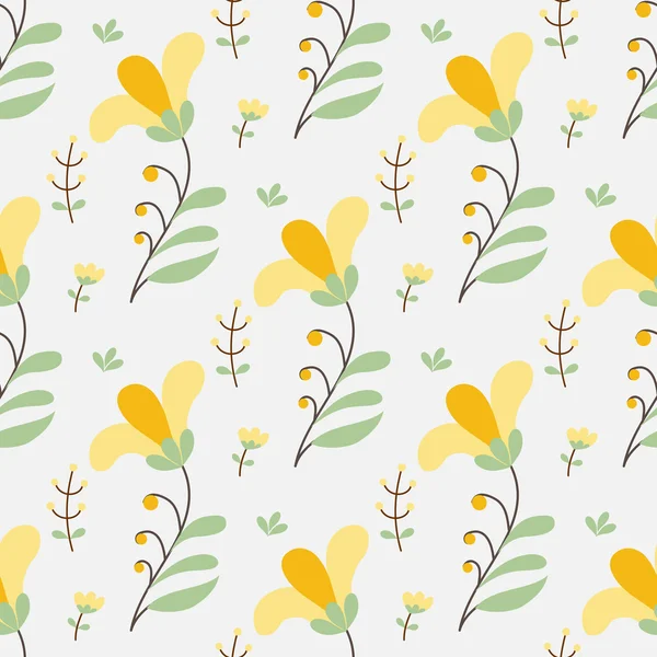Flores amarelas padrão sem costura —  Vetores de Stock