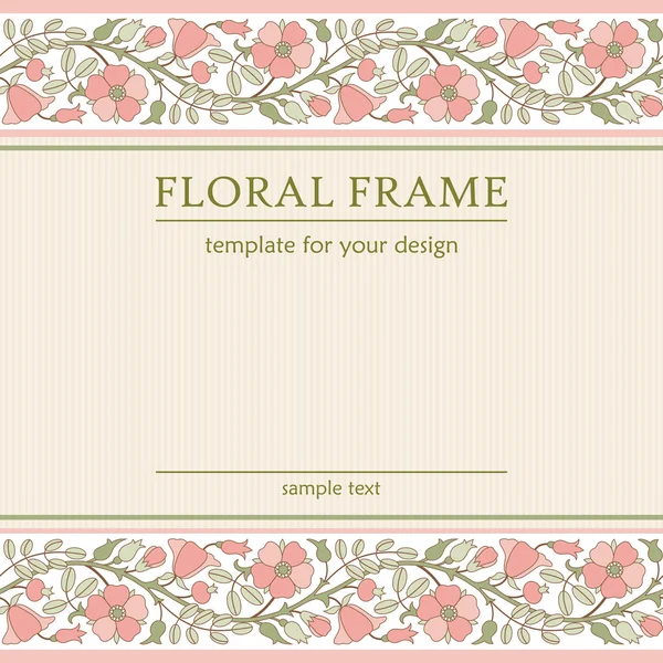 Fundo floral abstrato com bordas de flor rosa quadril — Vetor de Stock