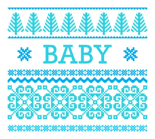 Primeiro Natal Bebê Padrão Camisola Feia — Vetor de Stock