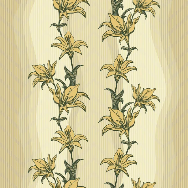 Seamless pattern with lilies — Stock Vector