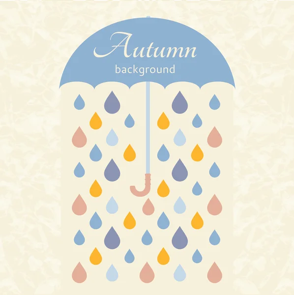 Herbst Hintergrund mit Regenschirm — Stockvektor