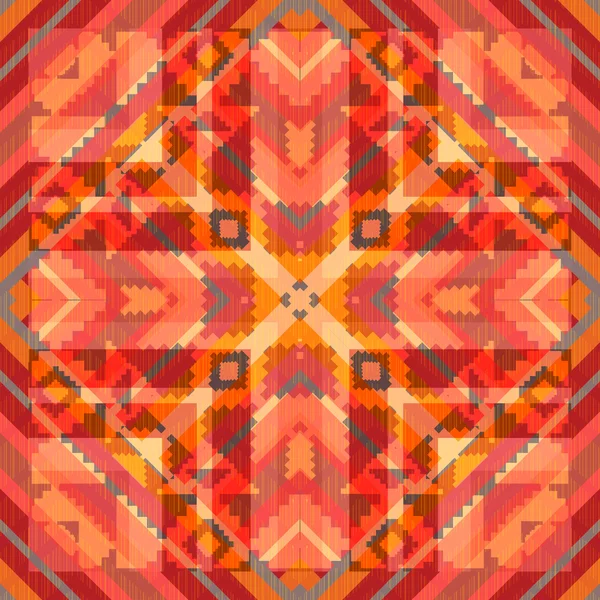 Patrón rojo geométrico abstracto en estilo étnico — Vector de stock