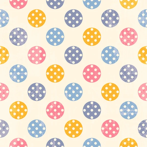 Polka dot retro seamless pattern — Stock Vector