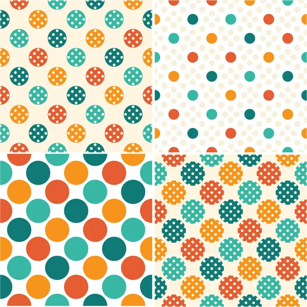 Set of colorful polka dot patterns — Stock Vector