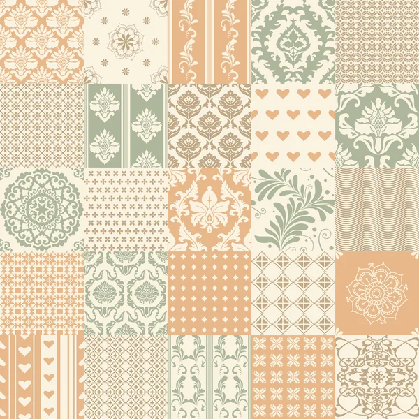 Conjunto de 25 patrones sin costura ornamentales — Archivo Imágenes Vectoriales