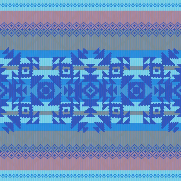 Modèle ethnique en bleu — Image vectorielle