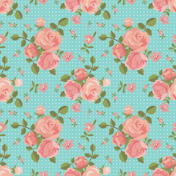 Patrón sin costura vectorial de rosas en flor — Archivo Imágenes Vectoriales