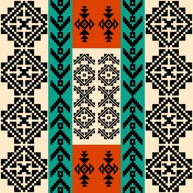 Abstract geometric background with traditional ethnic motifs clipart