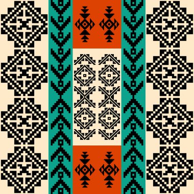 Abstract geometric background with traditional ethnic motifs clipart