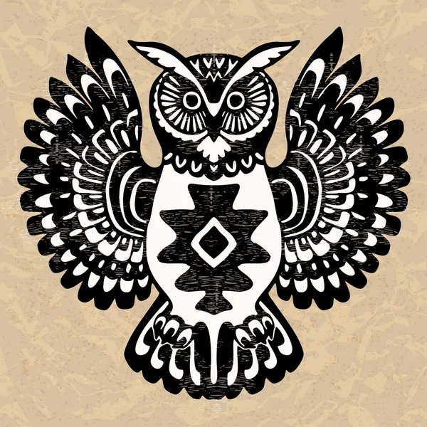 Hibou décoratif — Image vectorielle