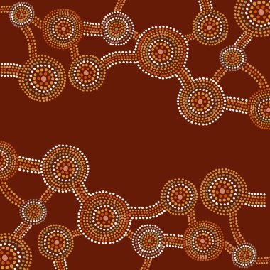 Aborijin tarzı tasarım vektör arka plan