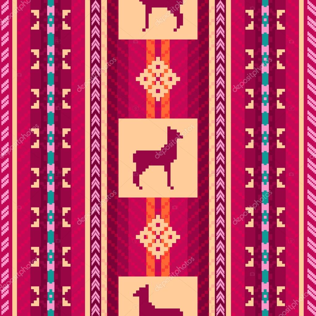 Ethnic fabric seamless pattern with lamas premium vector in Adobe