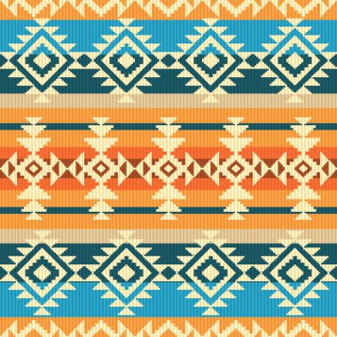 Navajo style geometric seamless pattern clipart