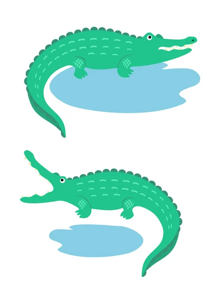 Crocodilos dos desenhos animados — Vetor de Stock