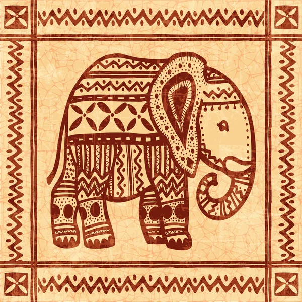 Elefánt díszítő — Stock Vector