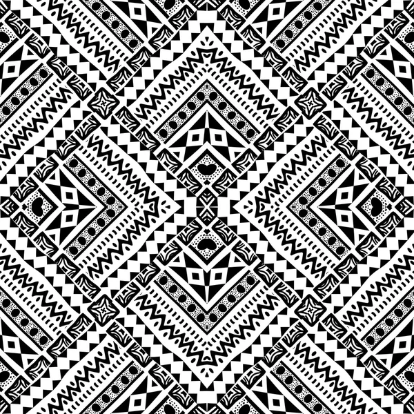 Modèle géométrique dessiné à la main abstrait dans un style tribal — Image vectorielle