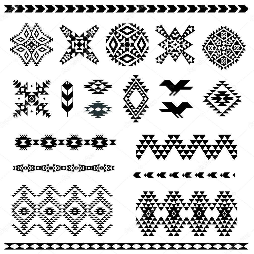 Set of navajo pattern elements for your design