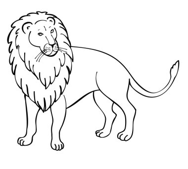 Aslan el çizilen illüstrasyon