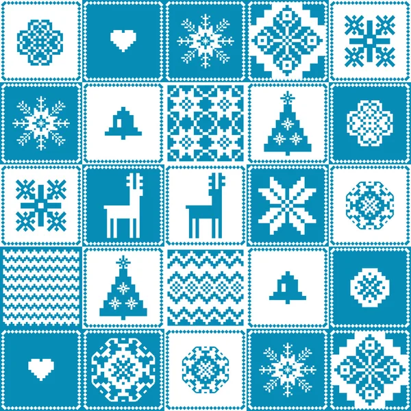 Weihnachten Patchwork Hintergrund — Stockvektor