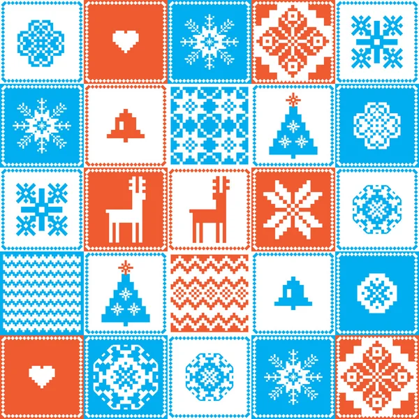 Traditional Christmas motifs seamless pattern — Stock Vector