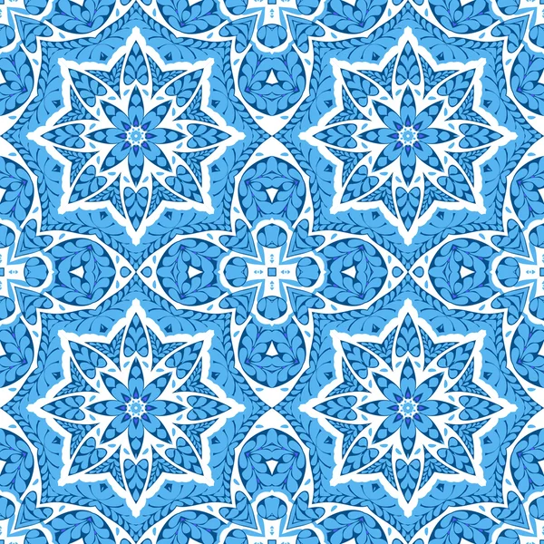 Patrón étnico abstracto en azul — Archivo Imágenes Vectoriales