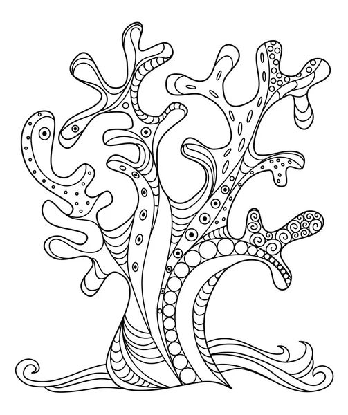 Mar coral ilustración dibujada a mano — Vector de stock