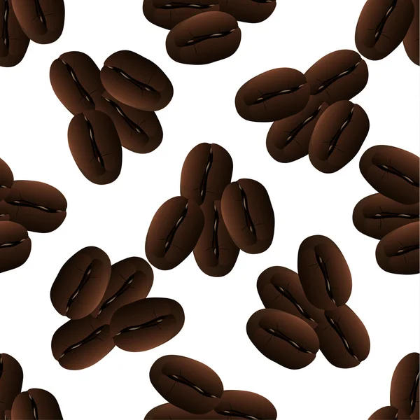 Padrão sem costura de grãos de café — Vetor de Stock