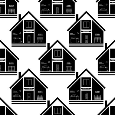 Evi logosu. Vektör çizim amblemi