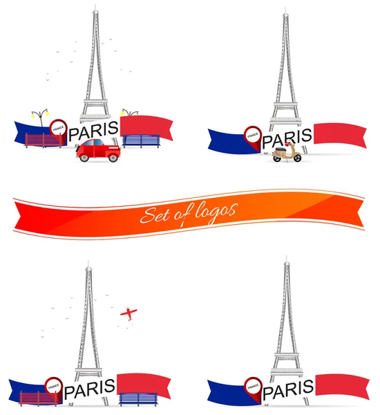 フランス パリのエッフェル塔。ベクトル図 — ストックベクタ