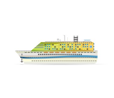 Bir cruise gemisi. Vektör çizim
