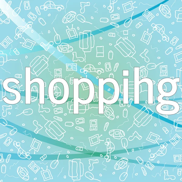 Shopping-Konzept Hintergrund mit Ikonen des Kaufens — Stockvektor