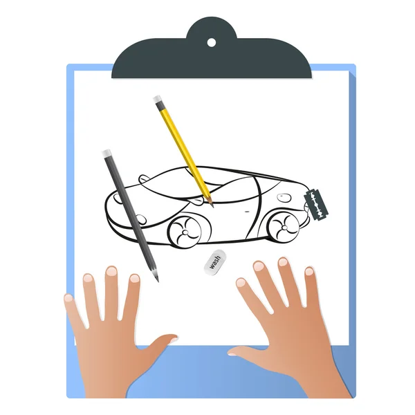 Clipboard.A parça kağıt. Vektör çizim