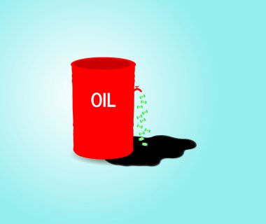 Demir varil petrol. Vektör çizim