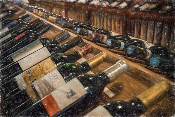 Artistic Effect - Wine Rack — Stock Photo, Image