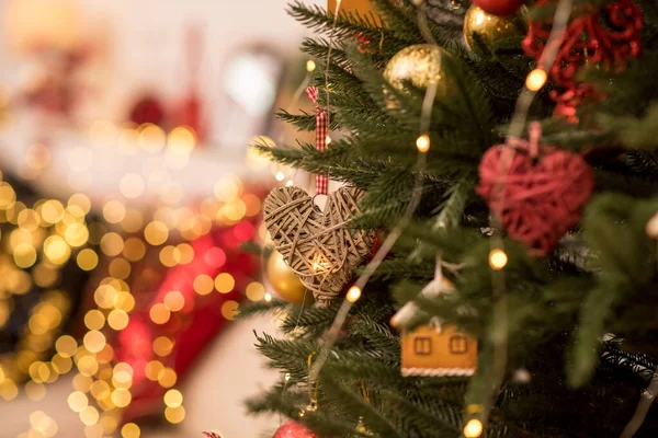 Vánoční Hračky Visí Stromě Vánoční Koule — Stock fotografie
